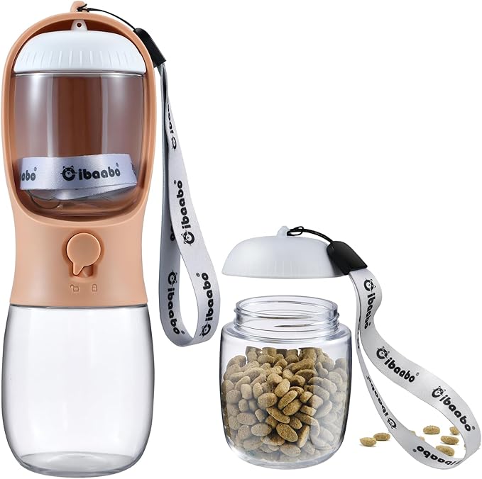 Cibaabo Dog Water Bottle with Food Container & Filter