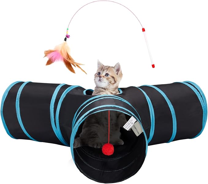Tempcore 3-Way Cat Tunnel | Collapsible Indoor Cat Toy