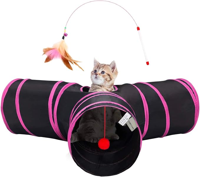 Tempcore 3-Way Cat Tunnel | Collapsible Indoor Cat Toy