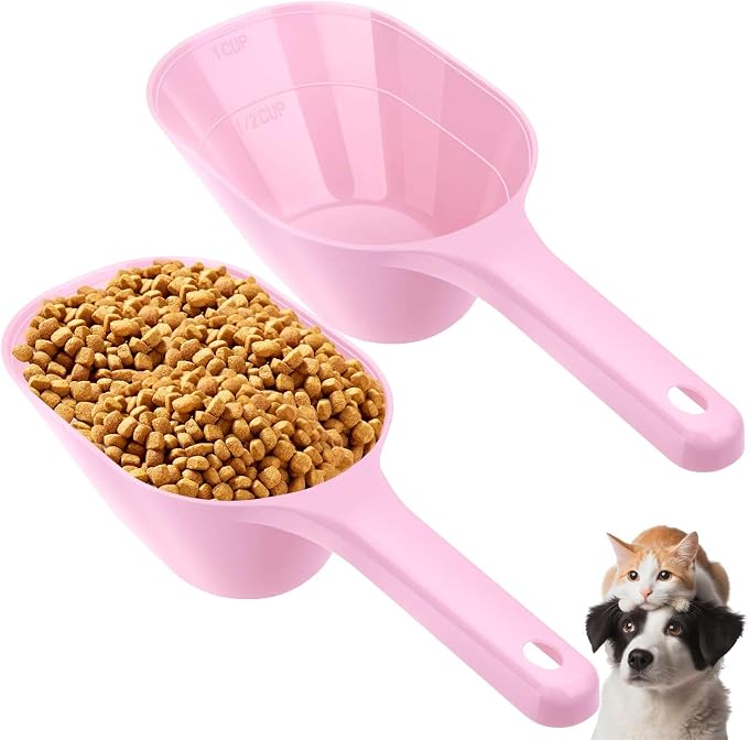 Dog Food Scoop 2 Pack | 1 Cup Measuring Pet Food Scoop