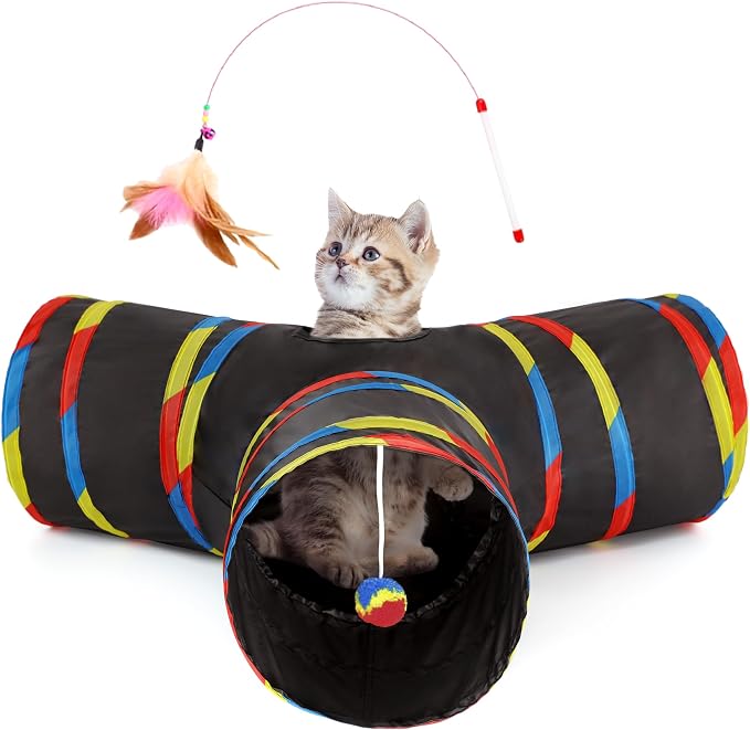 Tempcore 3-Way Cat Tunnel | Collapsible Indoor Cat Toy