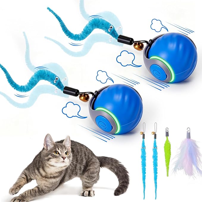 BABORUI Interactive Cat Ball | 2 Speeds, 3 Tails, Automatic