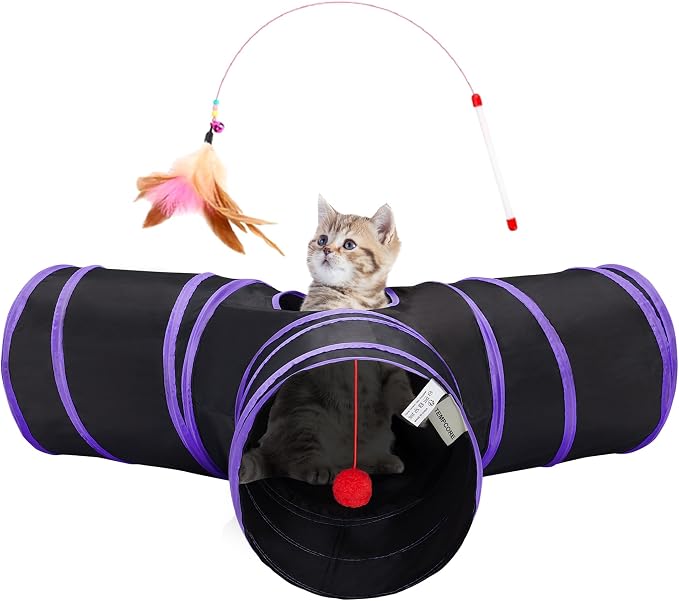 Tempcore 3-Way Cat Tunnel | Collapsible Indoor Cat Toy