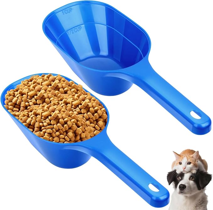 Dog Food Scoop 2 Pack | 1 Cup Measuring Pet Food Scoop