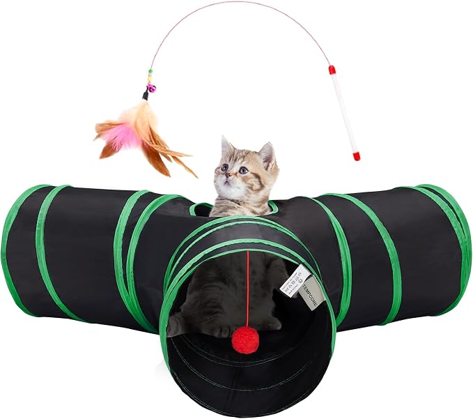 Tempcore 3-Way Cat Tunnel | Collapsible Indoor Cat Toy