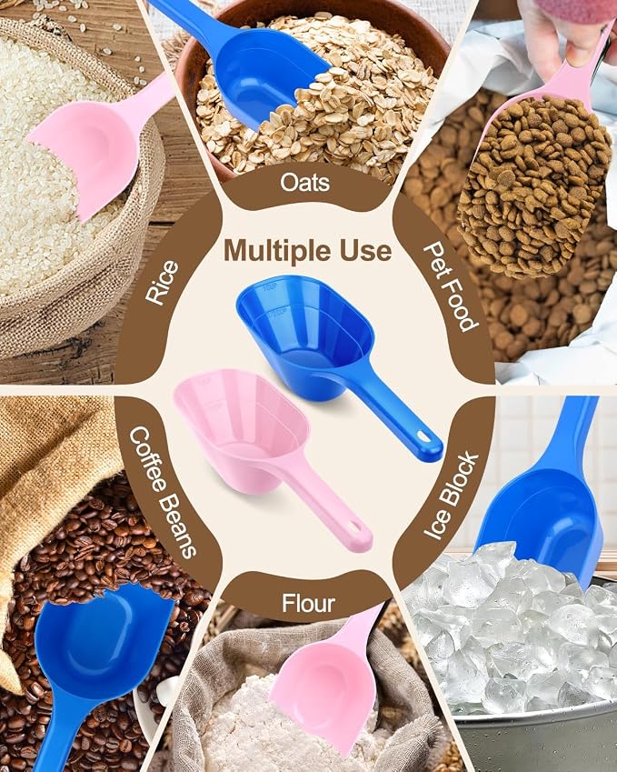 Dog Food Scoop 2 Pack | 1 Cup Measuring Pet Food Scoop