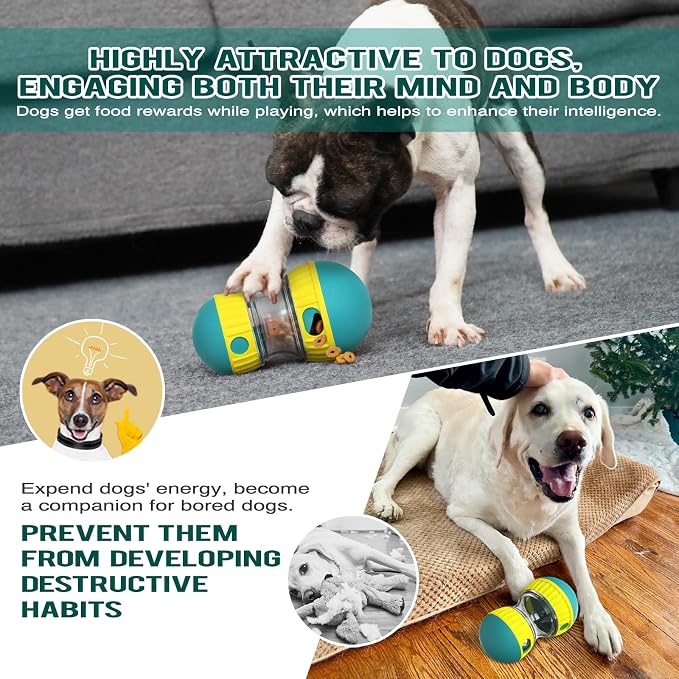 Dog Treat Dispensing Puzzle Toy | Adjustable Slow Feeder Ball