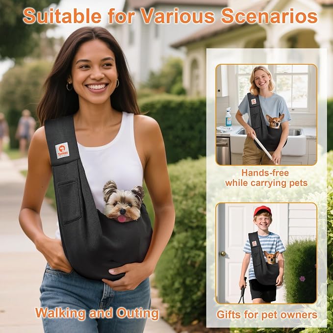 Tomkas Dog Sling Carrier | Wrap Carrier for 3-10lb Pets