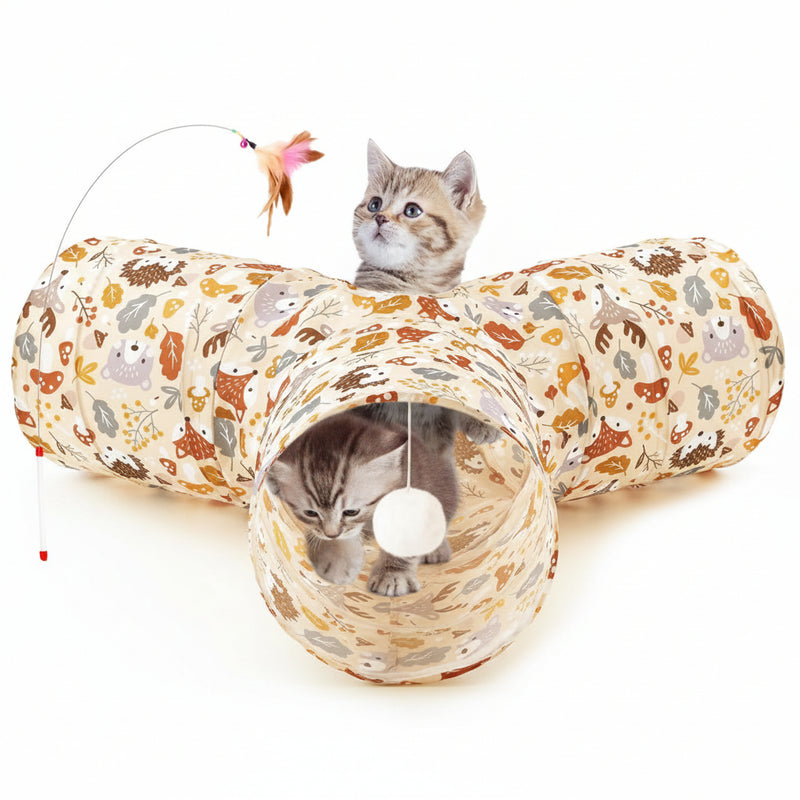 Tempcore 3-Way Cat Tunnel | Collapsible Indoor Cat Toy