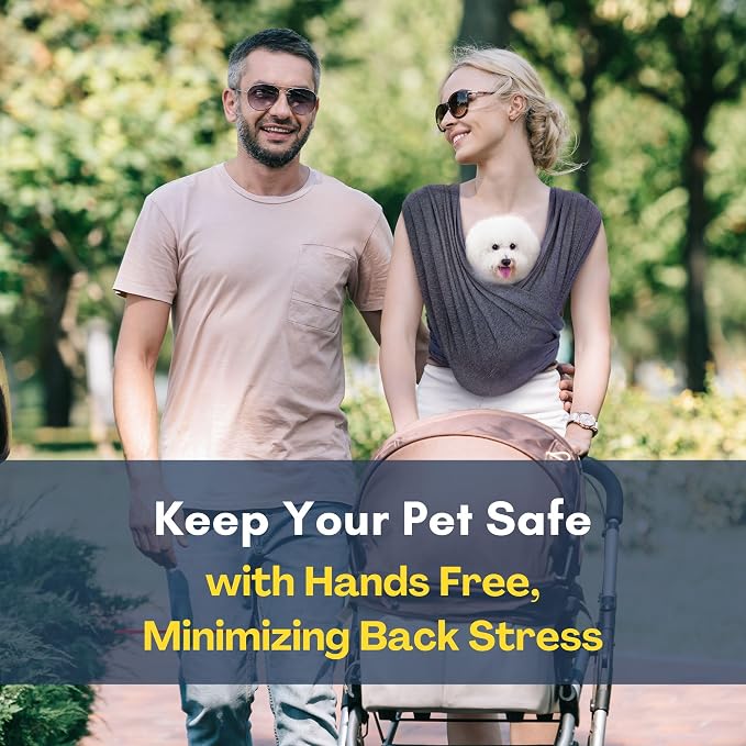 AnccoPlus Hands-Free Dog Sling Carrier | Small Dogs to 20lbs