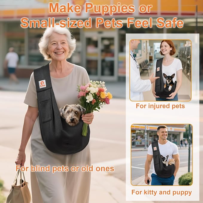 Tomkas Dog Sling Carrier | Wrap Carrier for 3-10lb Pets