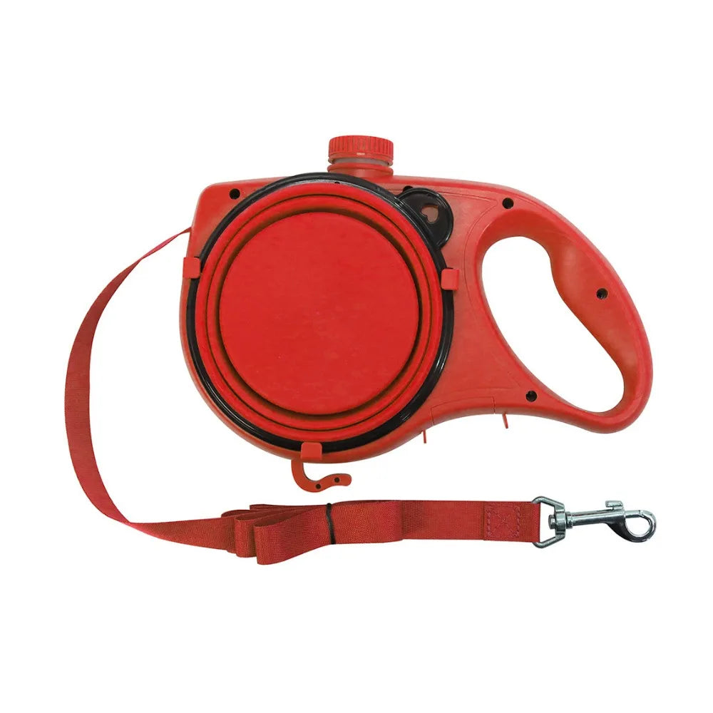 Retractable Dog Leash with Water Bottle, Bowl & Bag Holder