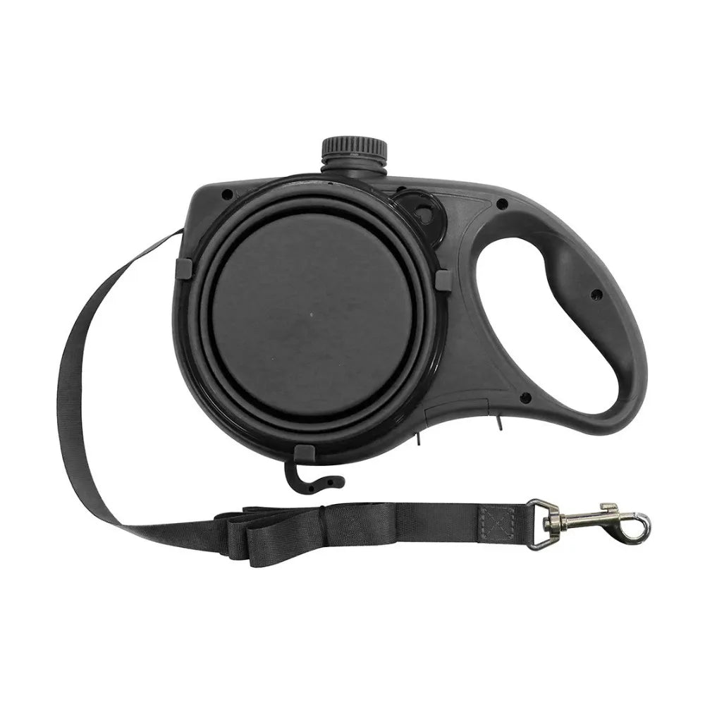 Retractable Dog Leash with Water Bottle, Bowl & Bag Holder